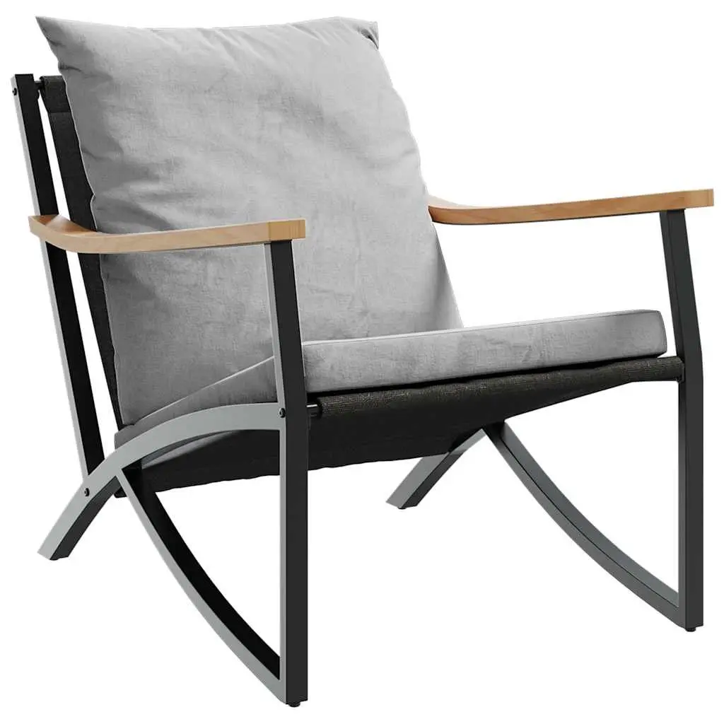 5 Piece Balcony Furniture Set Outdoor Patio Garden Black Steel Cushions