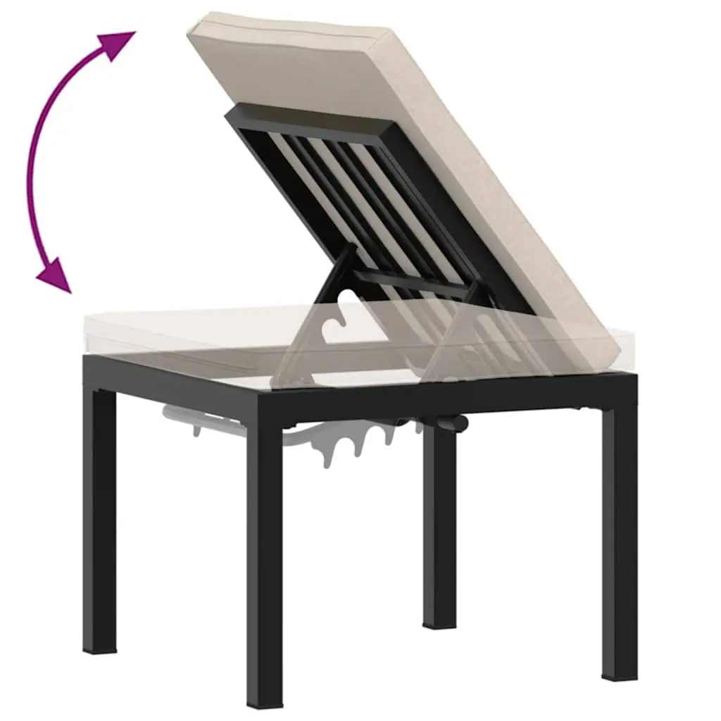 4-Piece Garden Bench Set with Cushions and Side Table