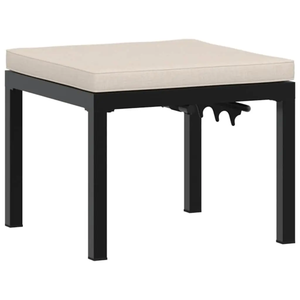 Garden Bench Set Outdoor Furniture 3 Pieces Cushions Black Steel Frame