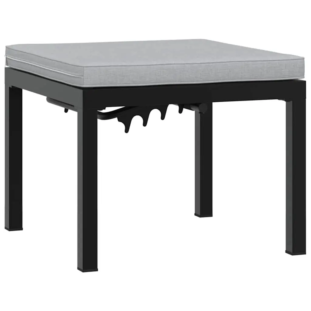 Garden Bench Set 3 pcs Outdoor Furniture with Cushions Black Steel Frame