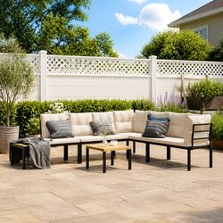 Comfortable 5-Piece Garden Bench Set with Cushions