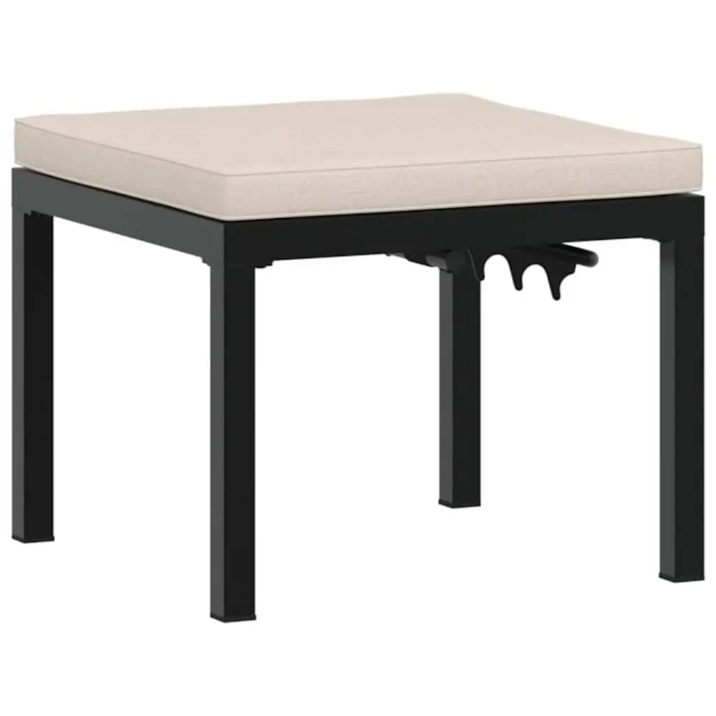 Garden Bench Set 3 Pieces Outdoor Seating Black Powder-coated Steel with Cushions