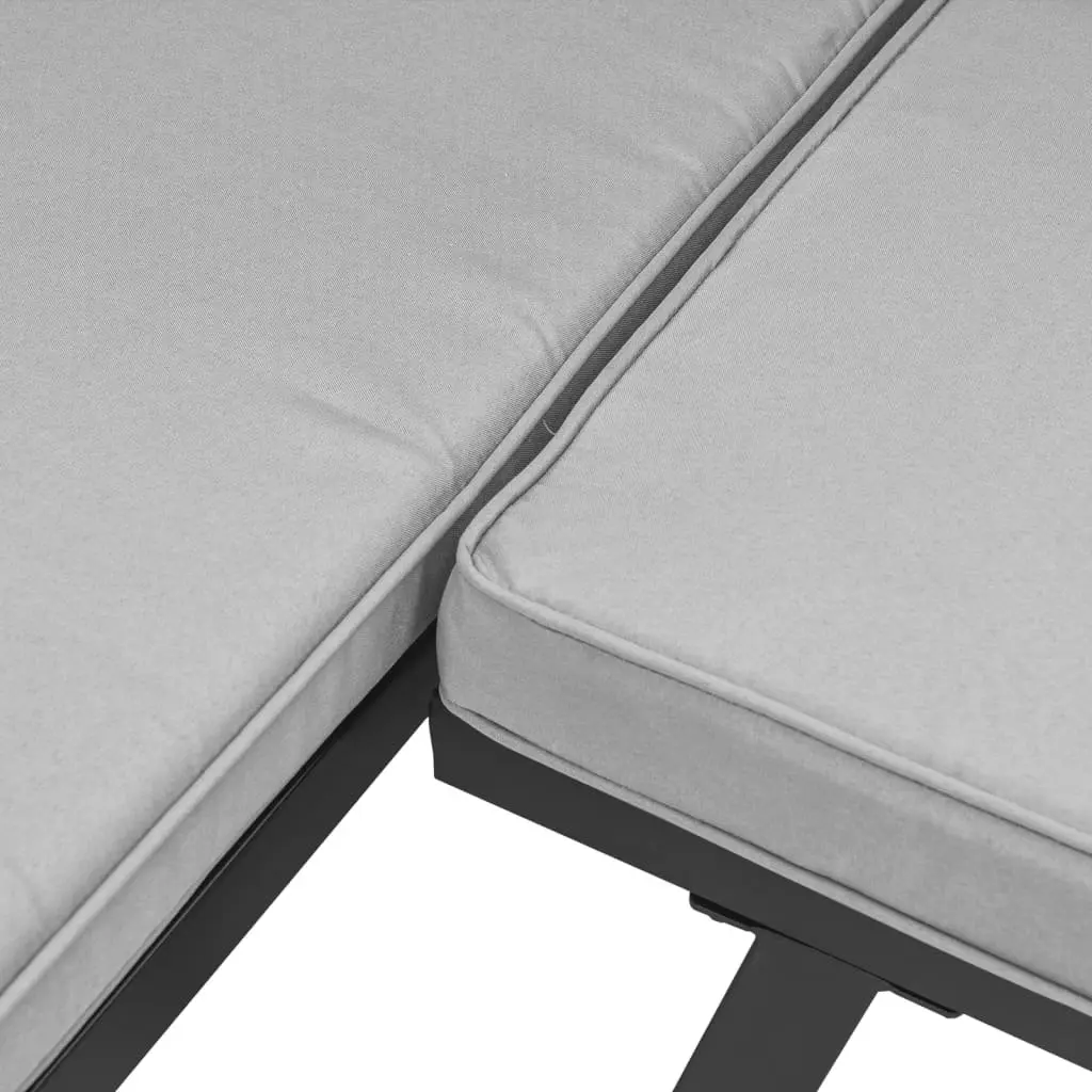 Garden Bench Set Outdoor Seating 3 Piece Black