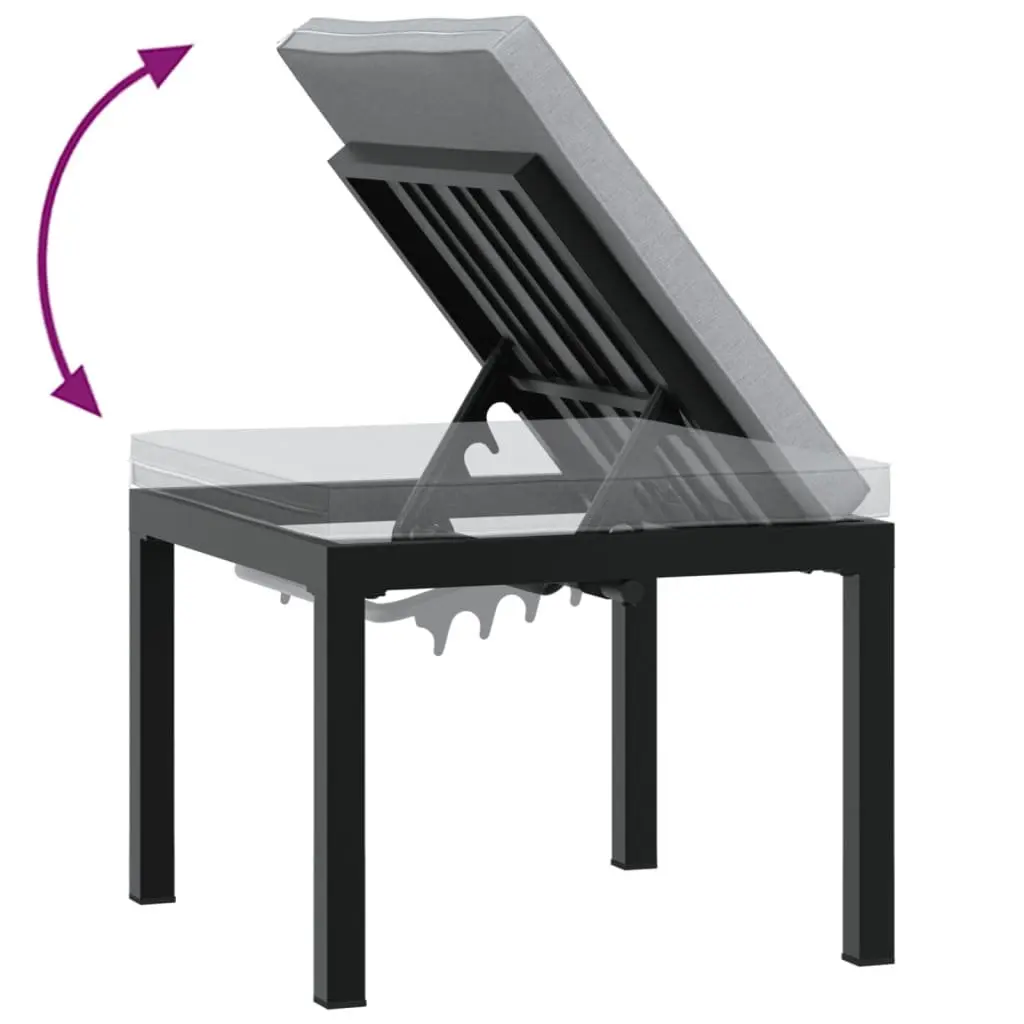 Garden Bench Set Outdoor Seating 3 Piece Black