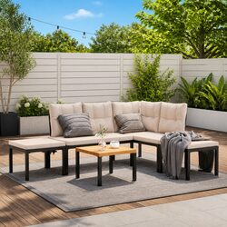 Comfortable 5-Piece Outdoor Sofa Set with Cushions