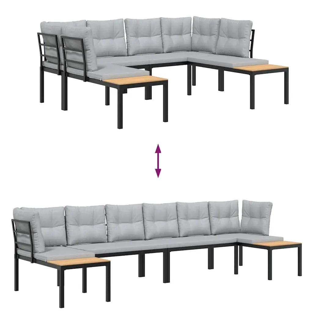 Garden Sofa Set 4 Piece Outdoor Furniture Patio Seating Light Grey