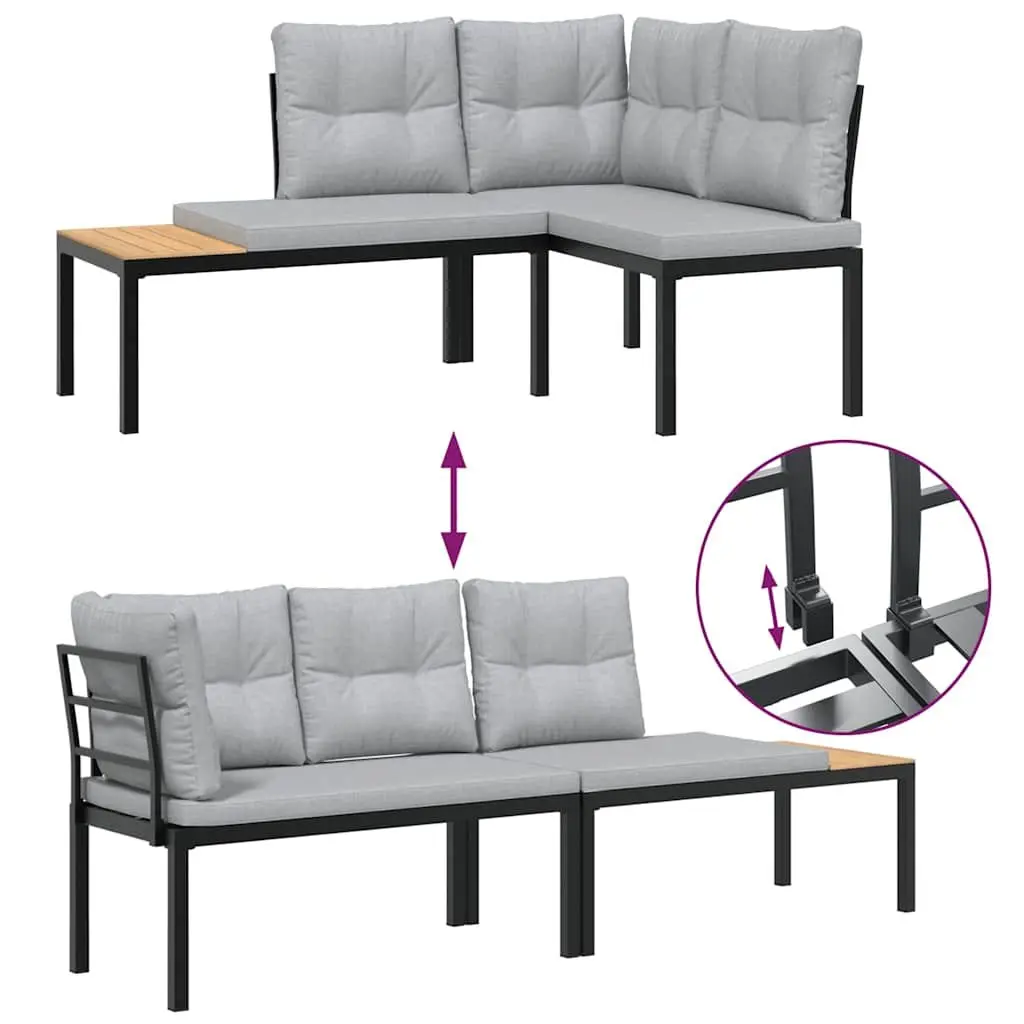 Garden Sofa Set 4 Piece Outdoor Furniture Patio Seating Light Grey