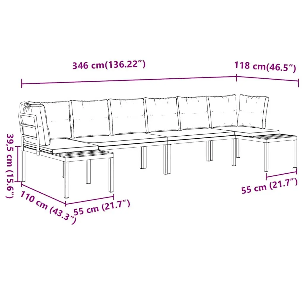 Garden Sofa Set 4 Piece Outdoor Furniture Patio Seating Light Grey