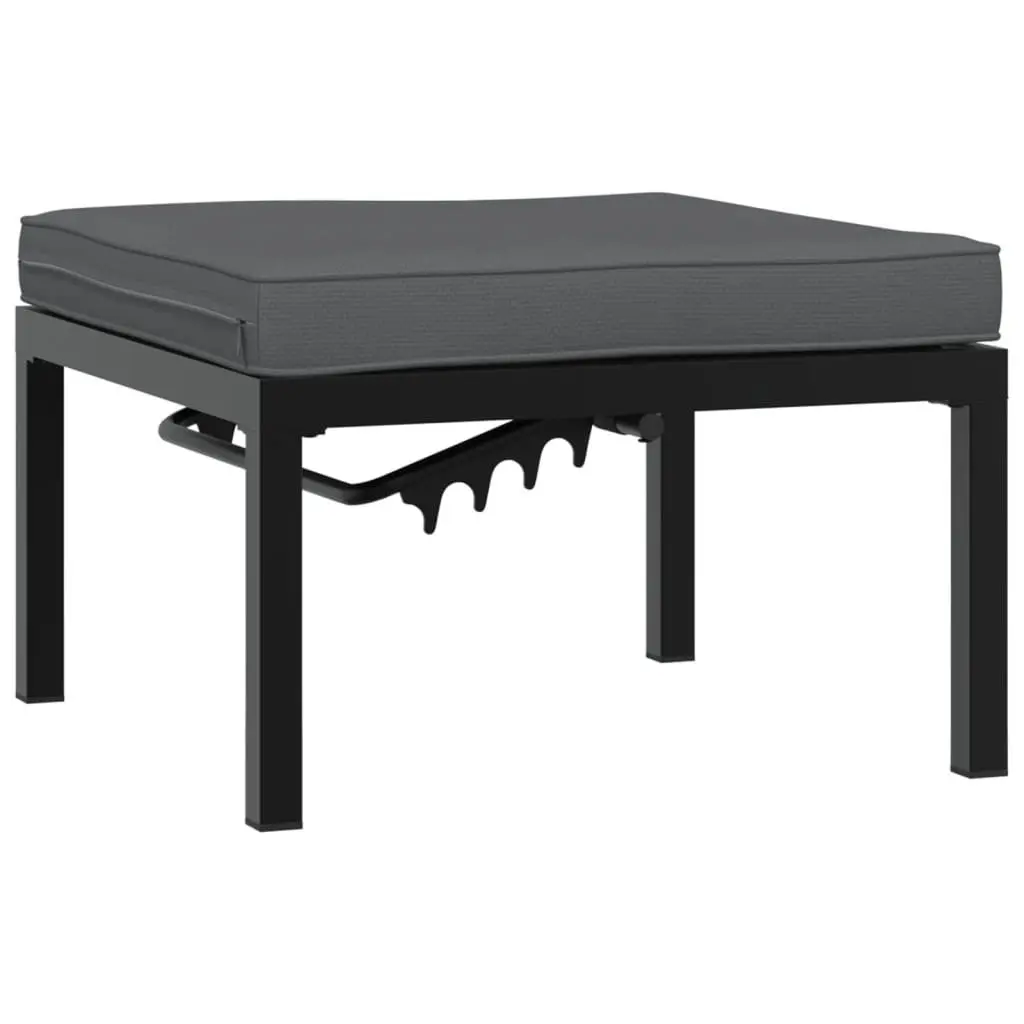 Garden Sofa Set Modular Outdoor Furniture 3 Piece Black Aluminium Cushions