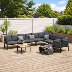 Comfortable 7 Piece Black Outdoor Sofa Set for Your Home