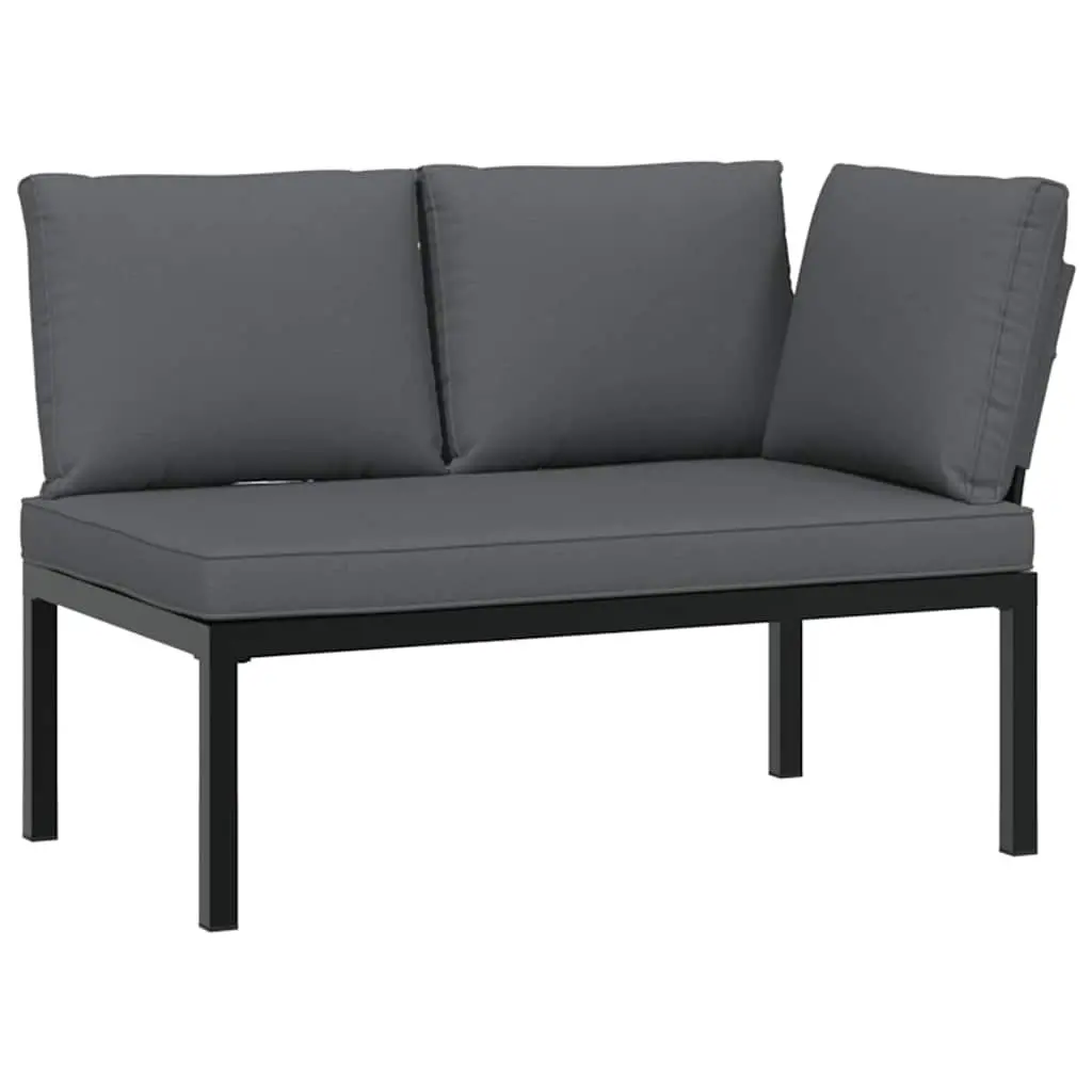 Outdoor Garden Sofa Set Modular Patio Furniture 6 Piece with Cushions Black