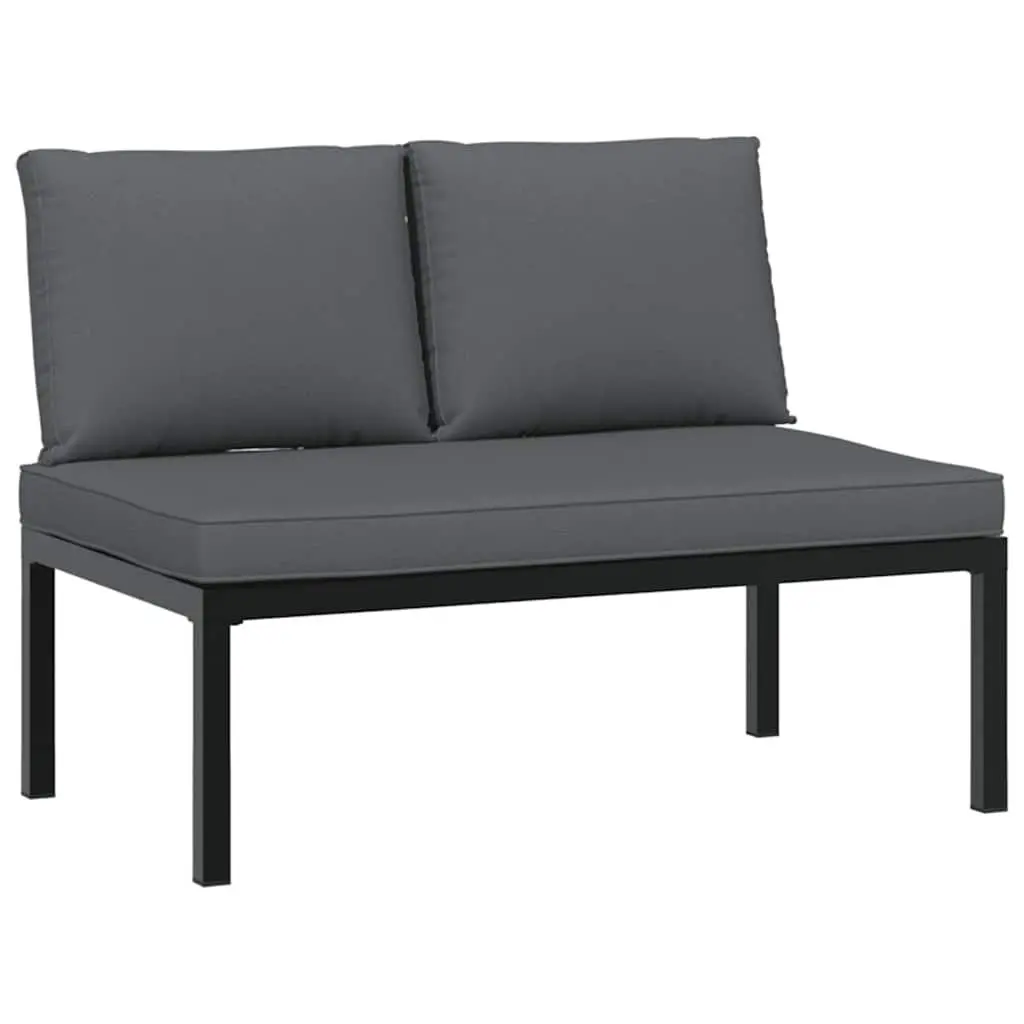Outdoor Garden Sofa Set 5 Piece Patio Furniture Black Aluminium Modular Design