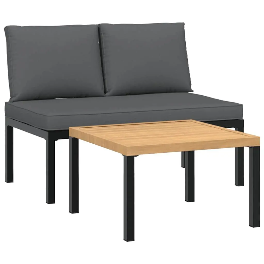 Outdoor Garden Sofa Set Modular Lounge Seating 2 Piece Black