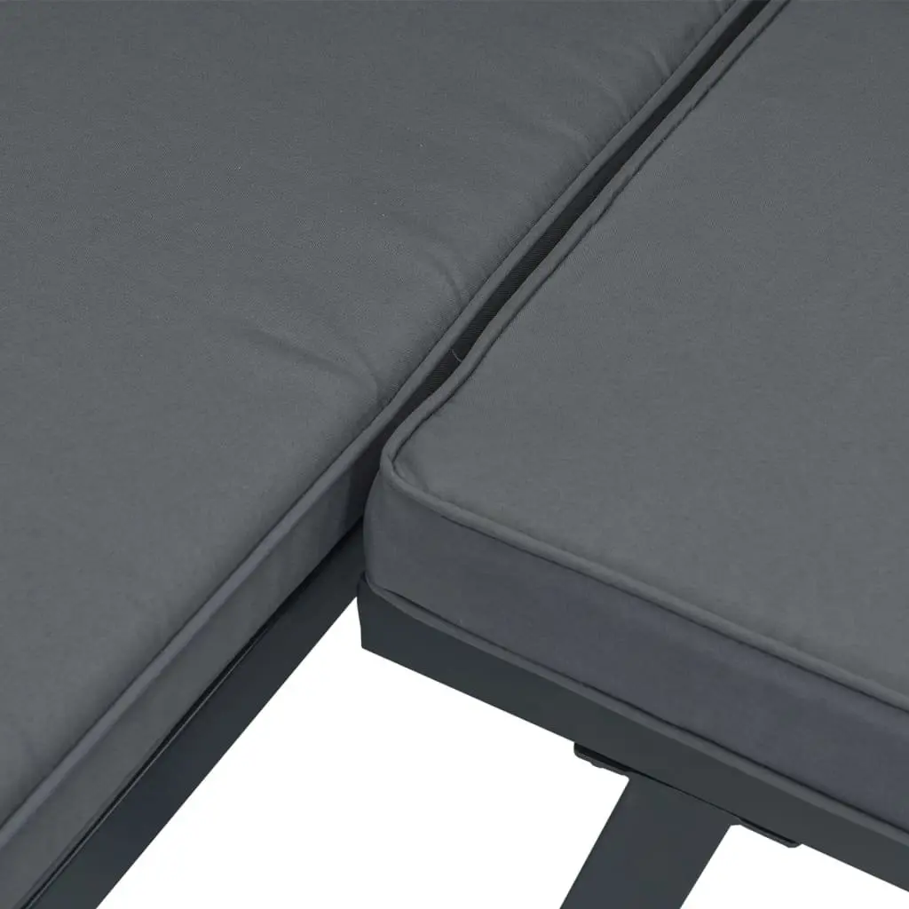 3 Piece Garden Bench Set Adjustable Lounger Outdoor Patio Furniture Black