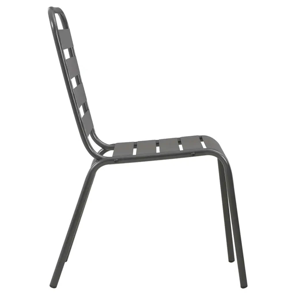 Stackable Garden Chair Set 5 Piece Outdoor Furniture Patio Dining Anthracite