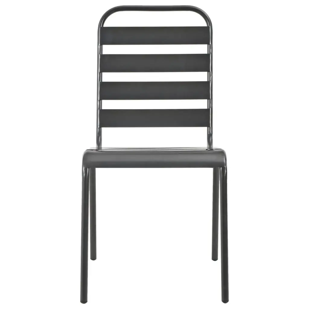 Stackable Garden Chair Set 5 Piece Anthracite Outdoor Furniture Patio Dining