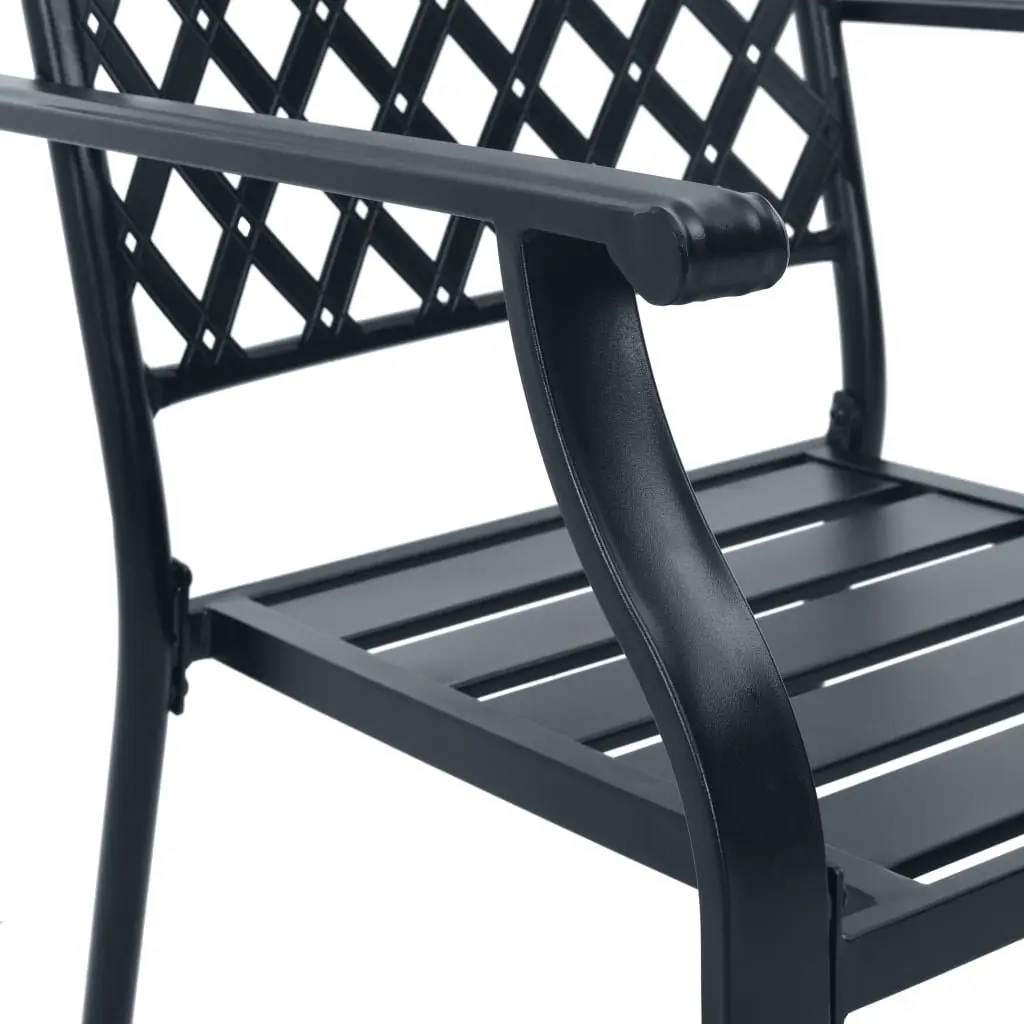 Stackable Garden Chair Set 3 Piece Bistro Style Anthracite Outdoor Indoor Seating