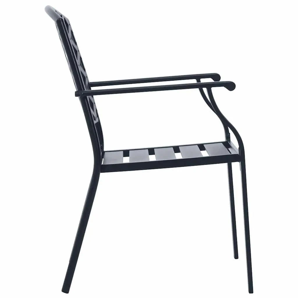Stackable Garden Chair Set 5 Piece Anthracite Outdoor Patio Dining Furniture