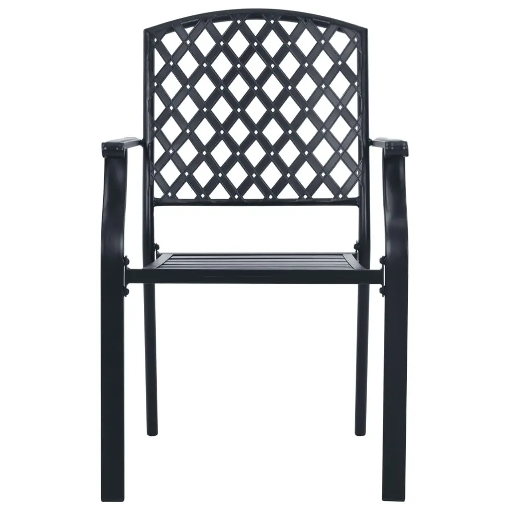 Garden Chair Set 5 Pieces Stackable Bistro Furniture Anthracite Indoor Outdoor