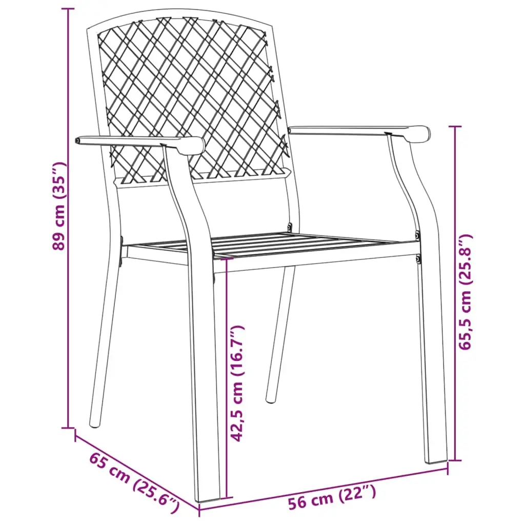 Outdoor Garden Chair Set 7 Piece Anthracite Stackable Bistro Furniture Patio