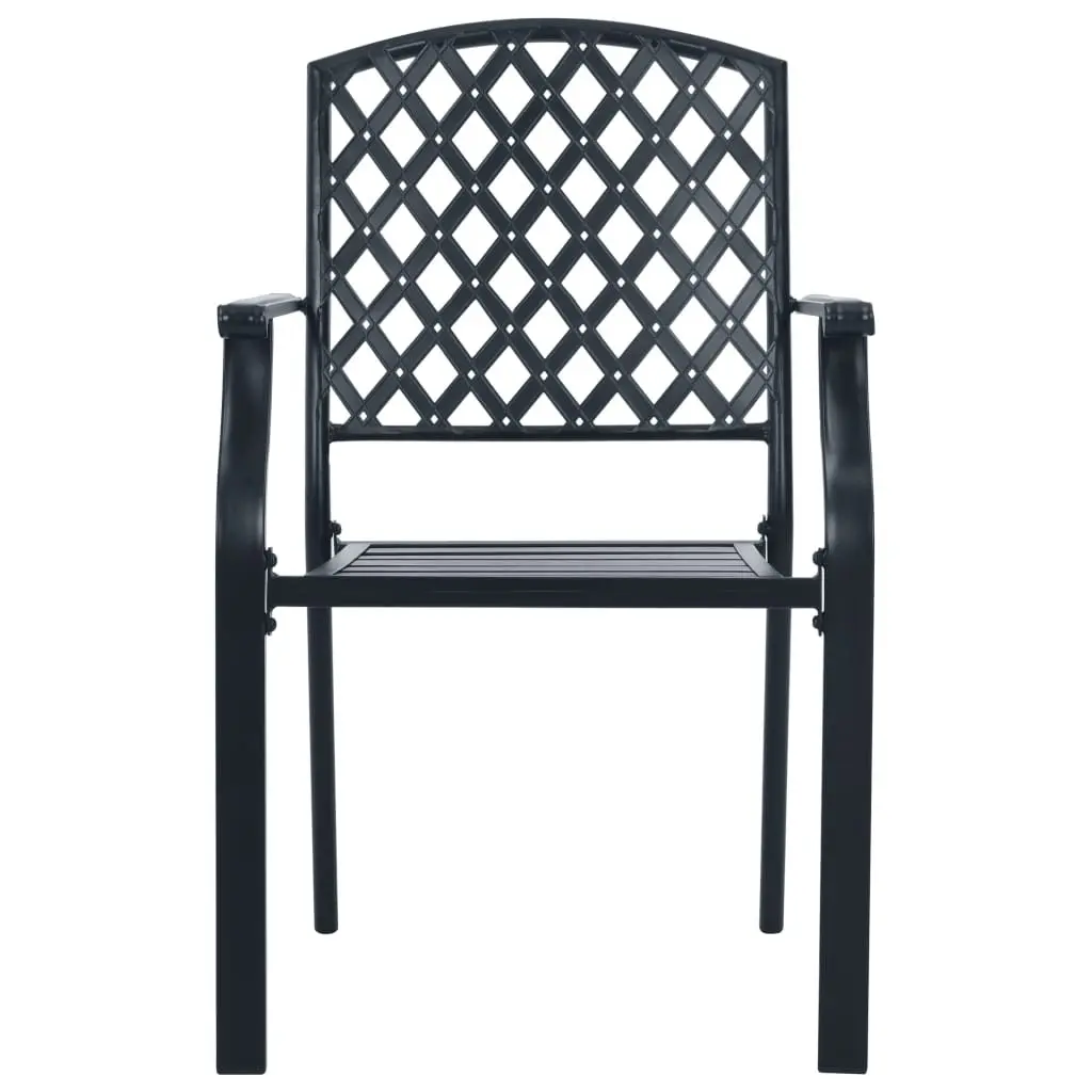 Outdoor Garden Chair Set 7 Piece Anthracite Stackable Bistro Furniture Patio