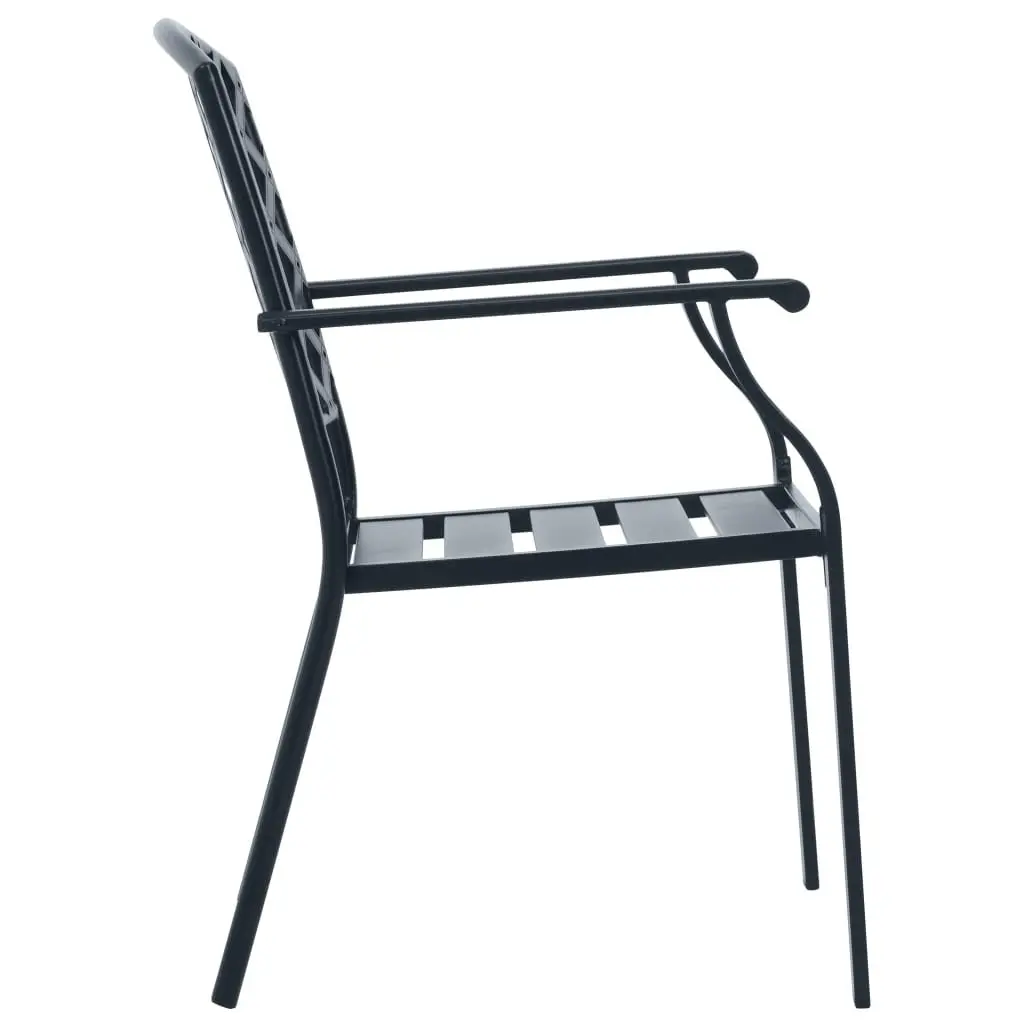 Outdoor Garden Chair Set 7 Piece Anthracite Stackable Bistro Furniture Patio