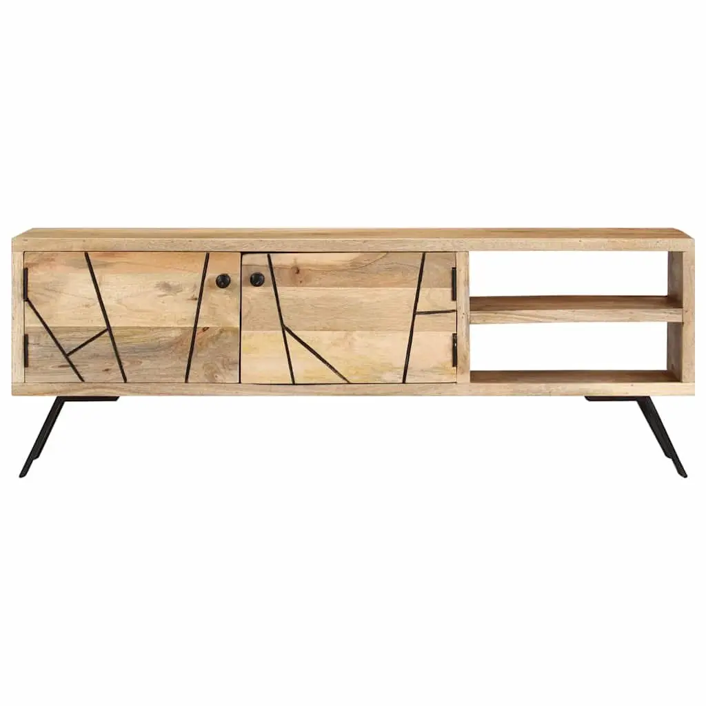 TV Cabinet 110x30x40 cm in Beige Mango Wood