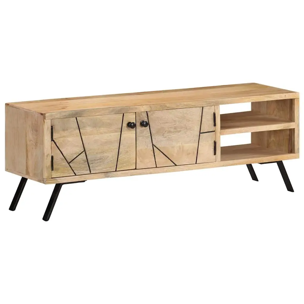 TV Cabinet 110x30x40 cm in Beige Mango Wood