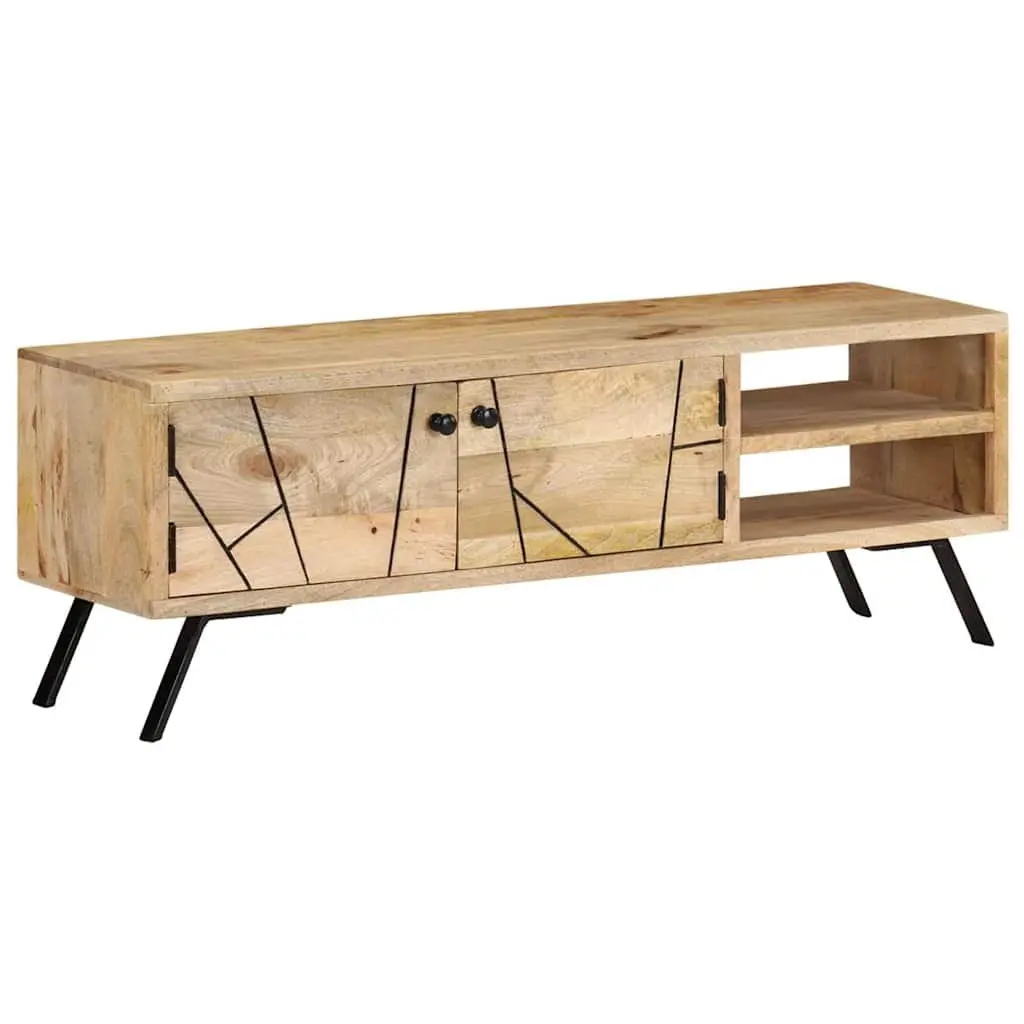 TV Cabinet 110x30x40 cm in Beige Mango Wood