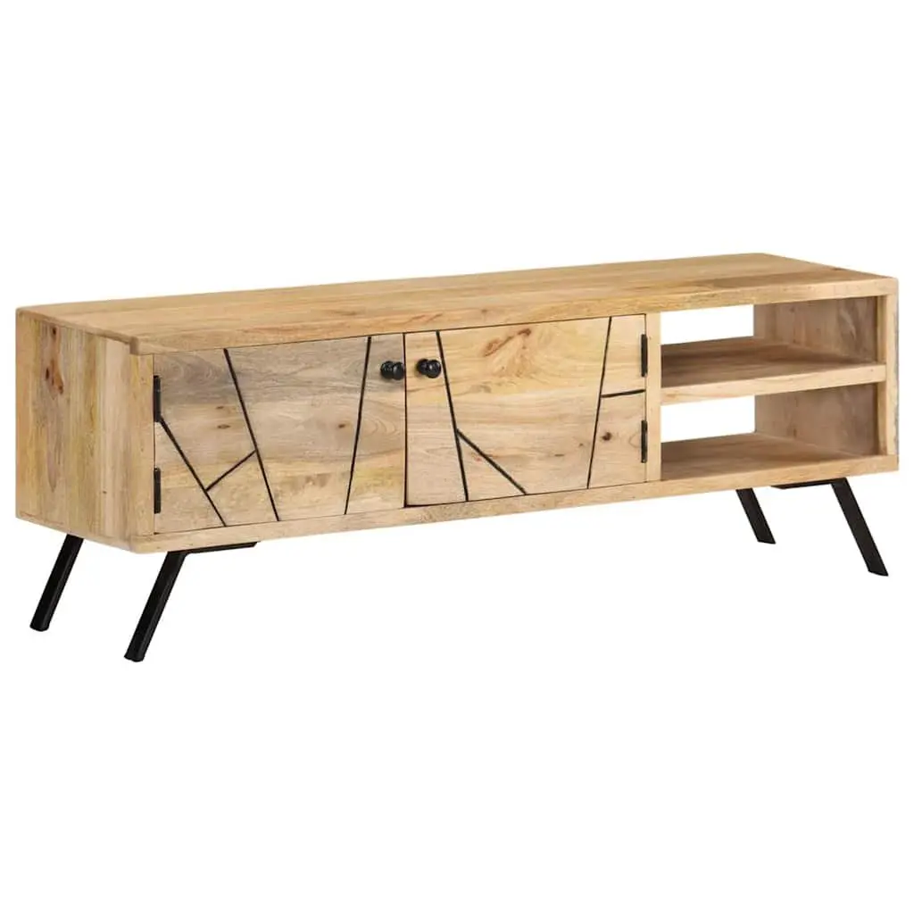 TV Cabinet 110x30x40 cm in Beige Mango Wood
