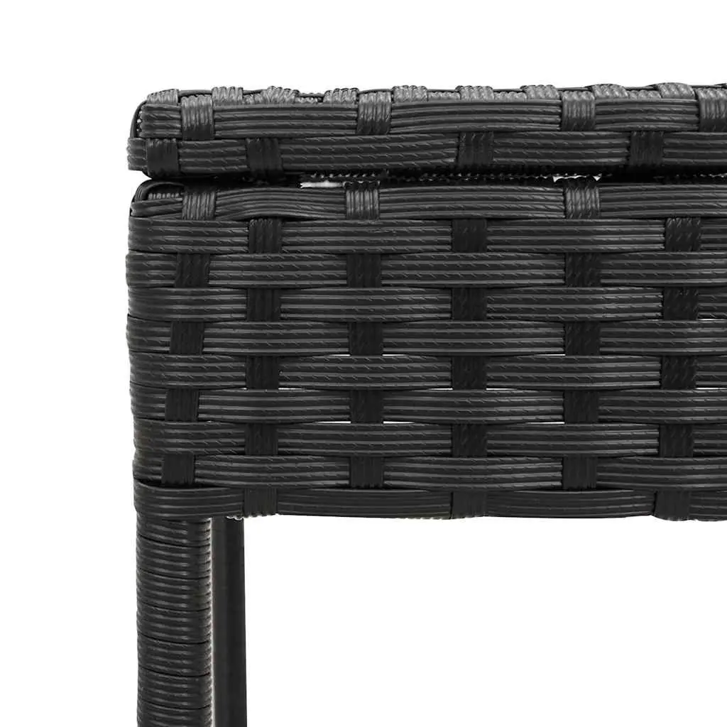 Outdoor Garden Furniture Adjustable Sun Lounger Set 3 Piece Black Poly Rattan