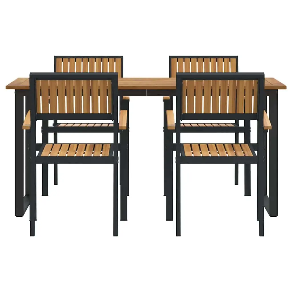 5-Piece Black Dining Set for Gardens
