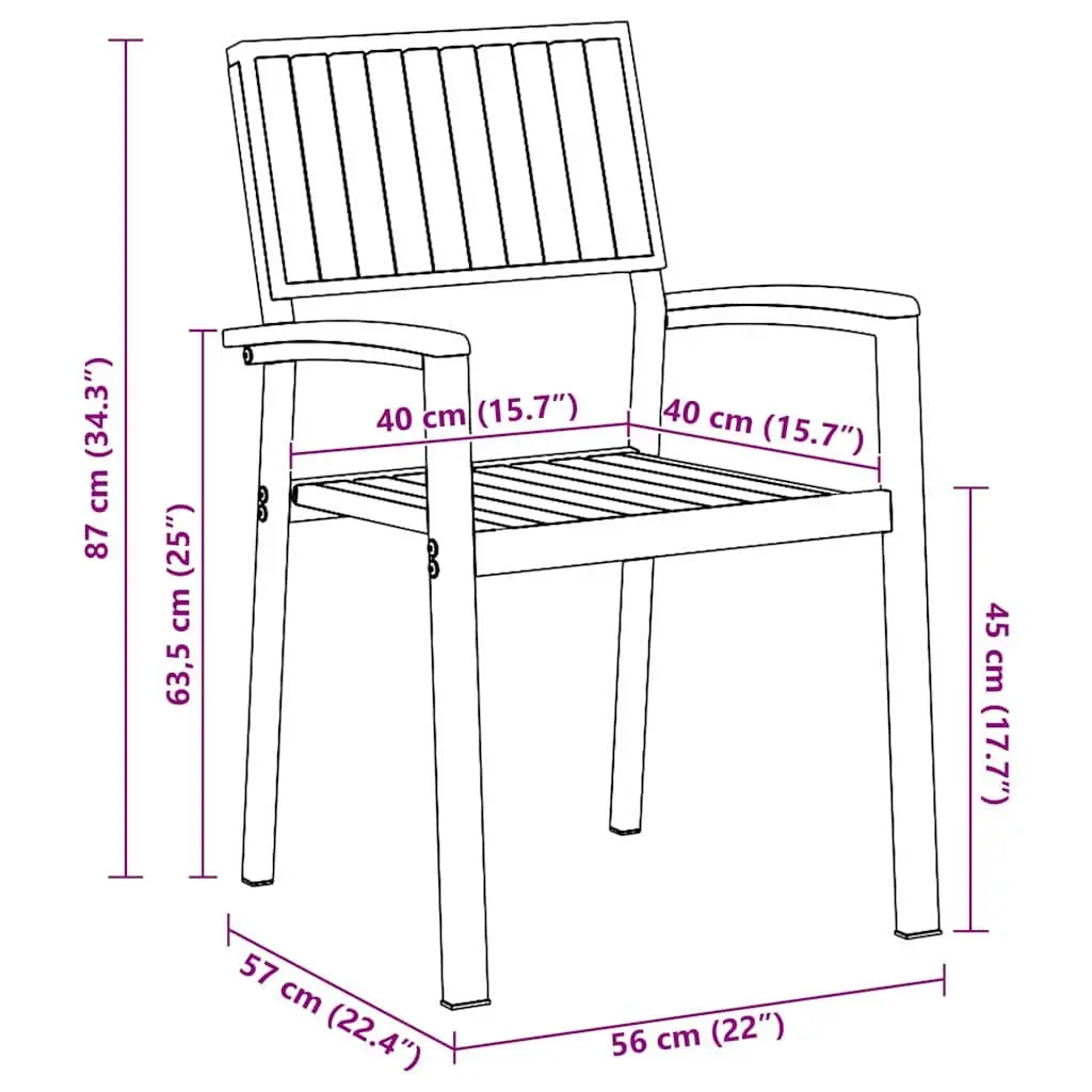 3-Piece Garden Dining Set in Black