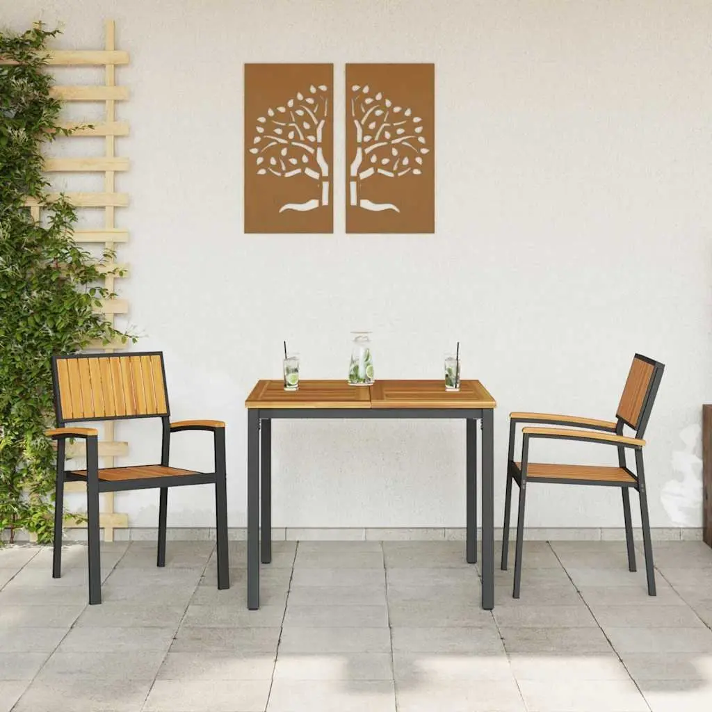 3-Piece Garden Dining Set in Black