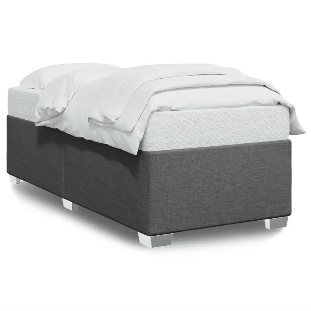 Bed Frame Grey Fabric Slatted Base 90x190 cm