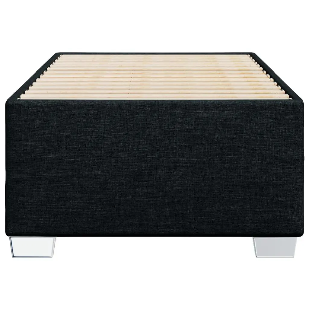 Bed Frame Black Fabric Upholstered 90x190 cm Slatted Base Bedroom Furniture