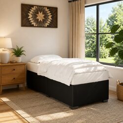 Reliable Black Bed Frame 90x190 cm for Comfort