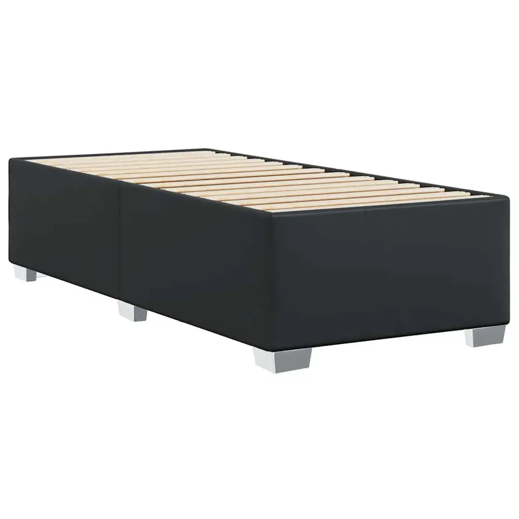 Bed Frame Faux Leather Upholstered Support 90x190 cm Black