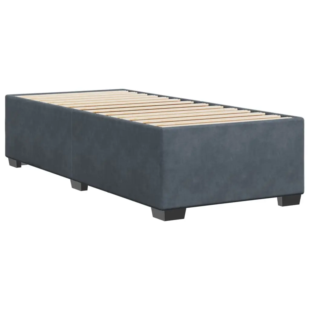 Bed Frame Grey Velvet 90x190 cm Slatted Base Bedroom Furniture Sleep