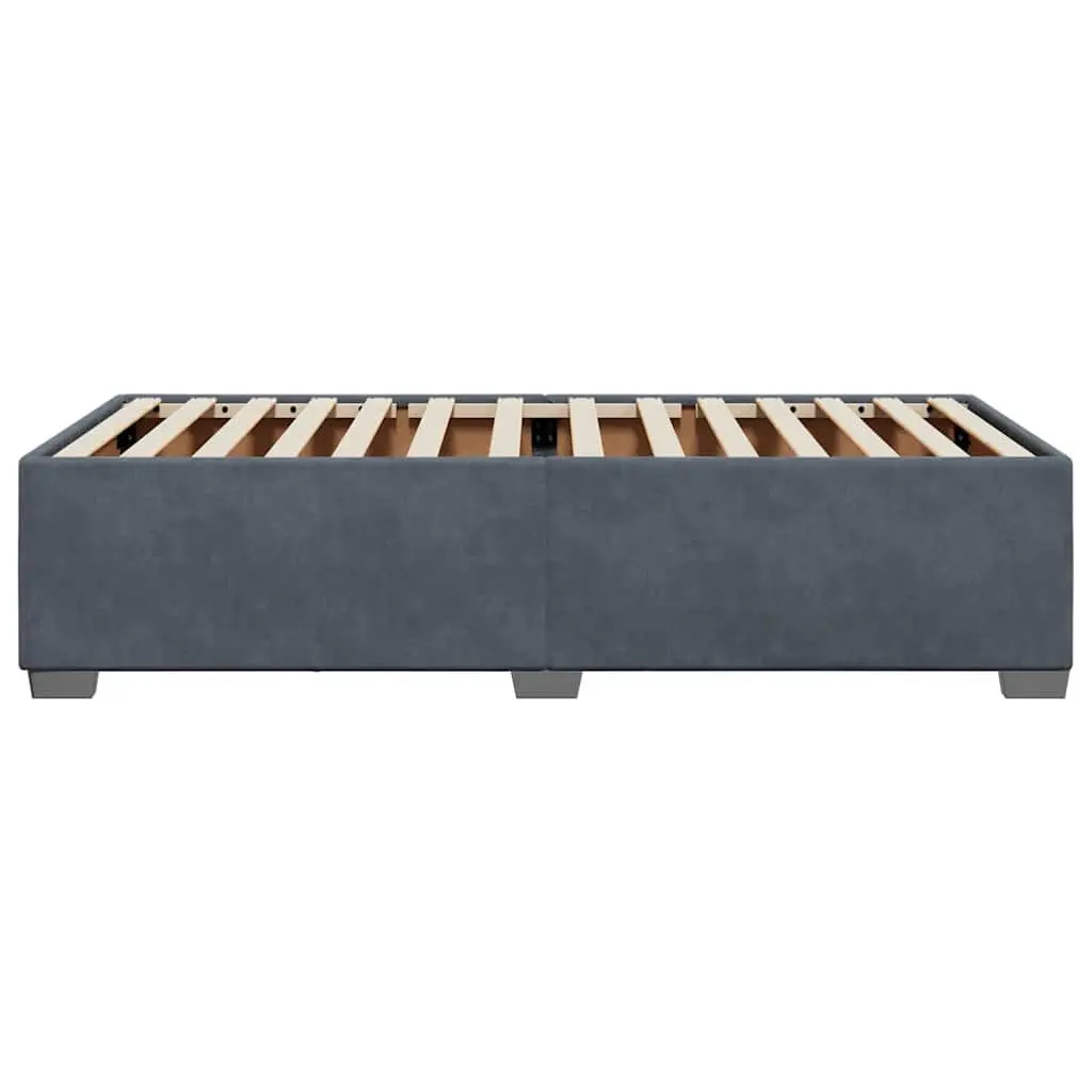 Bed Frame Grey Velvet Upholstery 90x190 cm Slatted Base