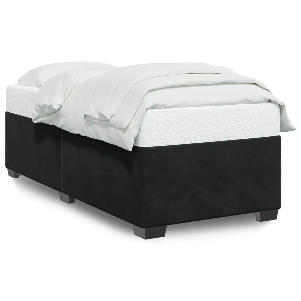 Bed Frame King Single Velvet Black Slats Support