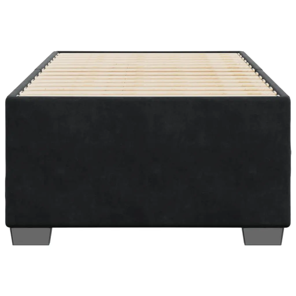 Bed Frame King Single Velvet Black Slats Support
