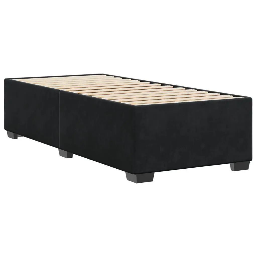 Bed Frame King Single Velvet Black Slats Support