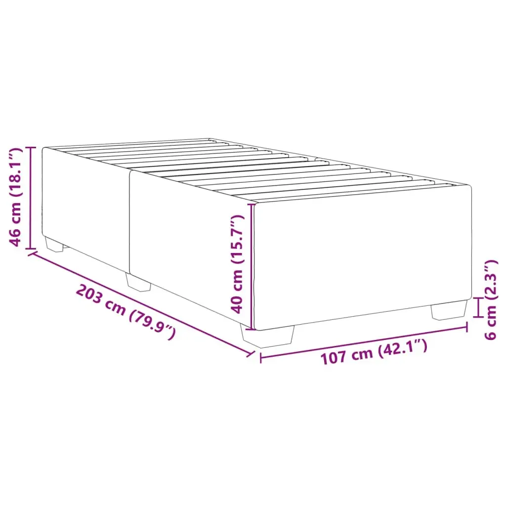 Bed Frame King Single Velvet Black Slats Support