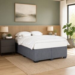 Comfortable and Stylish Grey Velvet Double Bed Frame