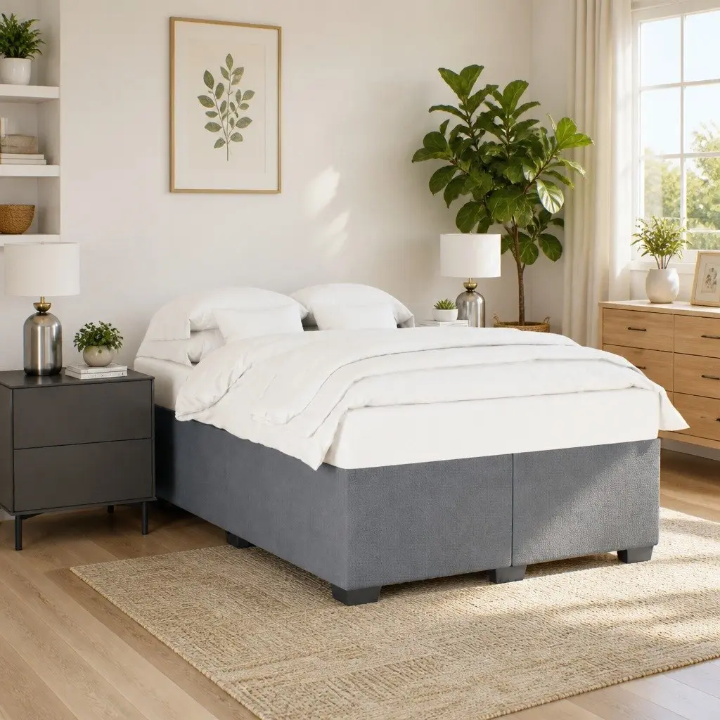 Dark Grey Velvet Queen Bed Frame for Comfort