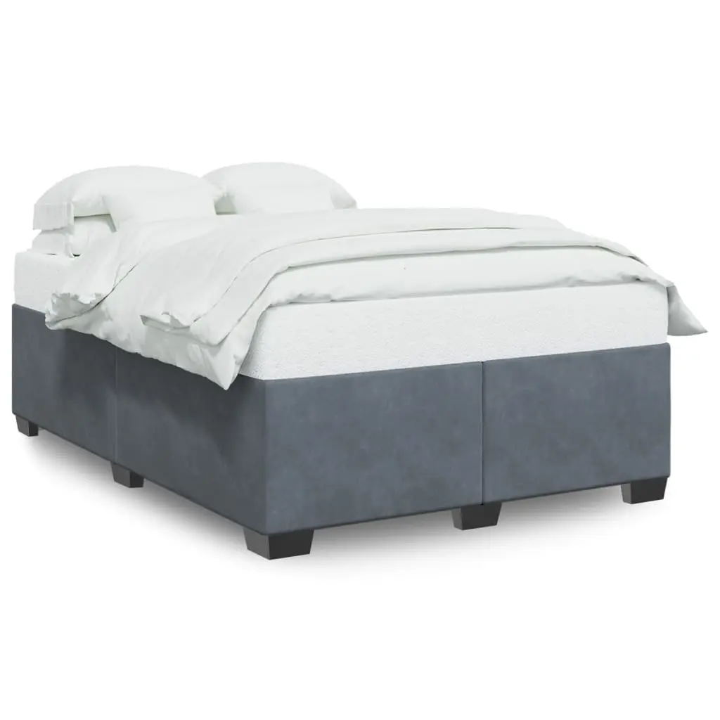Dark Grey Velvet Queen Bed Frame for Comfort
