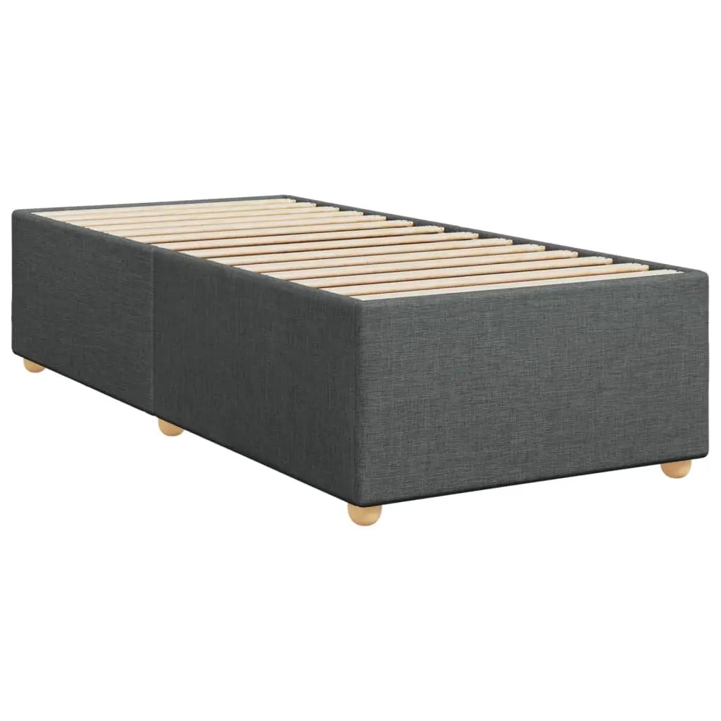 Bed Frame Grey Fabric 90x190 cm Slatted Base