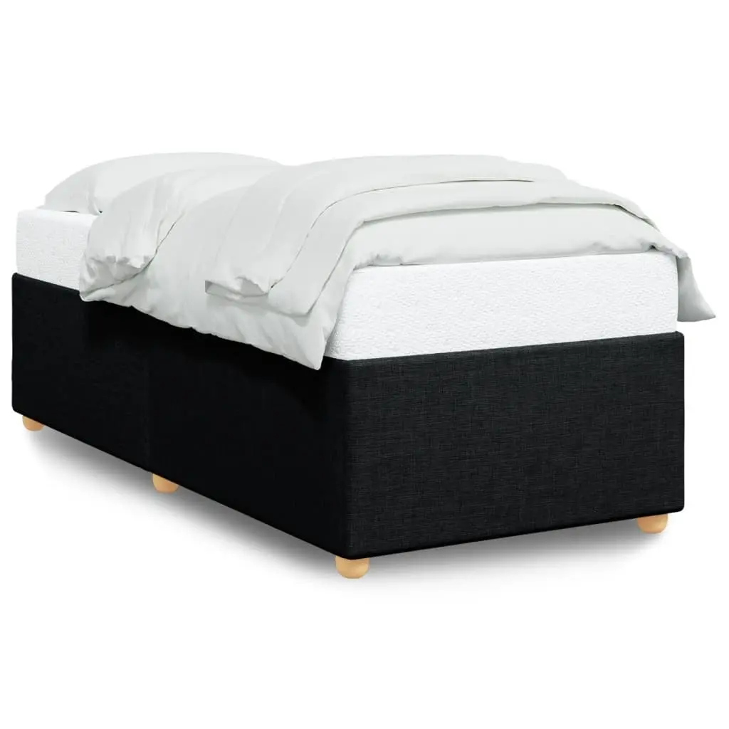 Black Bed Frame with Sturdy Slatted Base