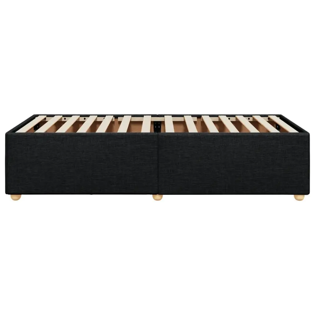 Black Bed Frame with Sturdy Slatted Base